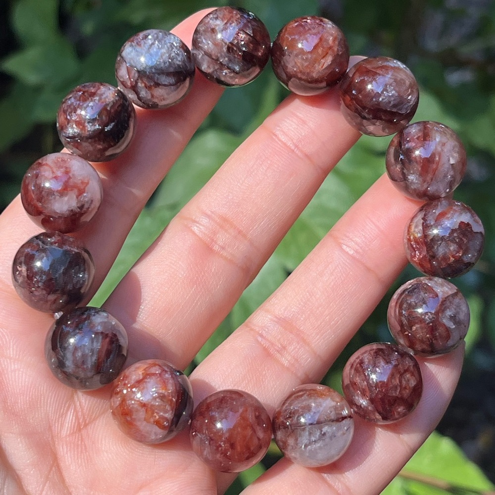 14mm stretchable‎ fire quartz bracelet